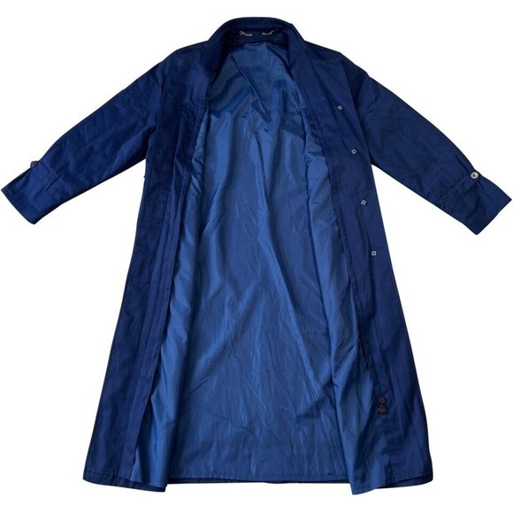 Lope (Sweden) Vintage Coated Plain Weave Fleece Lined Padded Trench Coat : L - Picture 3 of 9